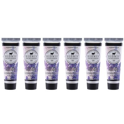 Dionis - Goat Milk Skincare Scented Hand Cream (1 oz) Set of 6, Moisturizing Lotion for Dry Skin, Good for Sensitive Skin, Cruelty-free and Paraben-free (Lavender Vanilla)