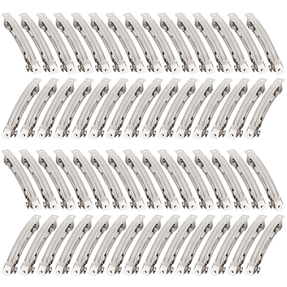 AUEAR, 100 Pack 3.15 Inch French Barrette Hair Clips Metal Blank for Women Girls