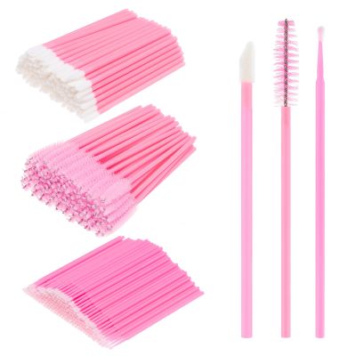 EKYSSO 400Pieces Lash Extension Supplies Kit, 100 PCS Lash Brush Mascara Wands Spoolies for Eyelash Extension and Eyebrow, 100 PCS Lash Shampoo Cleansing Brush, 200 Pieces Micro Applicator Brushes