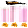 EKYSSO 400Pieces Lash Extension Supplies Kit, 100 PCS Lash Brush Mascara Wands Spoolies for Eyelash Extension and Eyebrow, 100 PCS Lash Shampoo Cleansing Brush, 200 Pieces Micro Applicator Brushes view 2