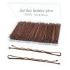 YINGFENG 220pcs 2.76 Inch Large Brown Bobby Pins for Women, Jumbo Long Pins with Box, Reusable Non Slip Big Pins Great For Thick Hair view 1