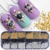 3D Metal Charms Gold Caviar Beads Nail Studs for Women Rivet Nail Art Jewels Decoration Kit view 1