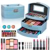 Hot Sugar Girls All-in-One Makeup Kit for Teens 10-16 Years | Beginner Cosmetic Set with Real Makeup Tools & Cosmetics | Birthday Christmas Gift for Girls (Blue) view 1