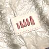 FRUJCDKI handmade real glue series fake nails, black and pink gradient press-on fake nails, long coffin-shaped fake nails, ballerina glue nails (Pink-L) view 3