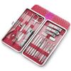 21 Piece/Lot Stainless Steel Manicure set Professional nail clipper Kit of Pedicure Tools Paronychia Nippers Trimmer Cutters,pink 21 pcs view 1