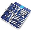 21 Piece/Lot Stainless Steel Manicure set Professional nail clipper Kit of Pedicure Tools Paronychia Nippers Trimmer Cutters,blue 21 pcs view 1