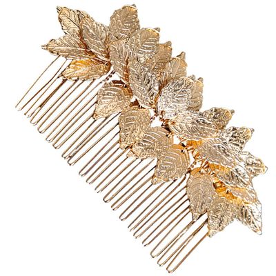 LALAFINA Leaf Hair Comb Clip Leaf Bridal Hair Combs Gold French Hair Slide Comb Wedding Leaf Decorative Clips Bride Wedding Hair Comb Hair Decoration for Party Wedding