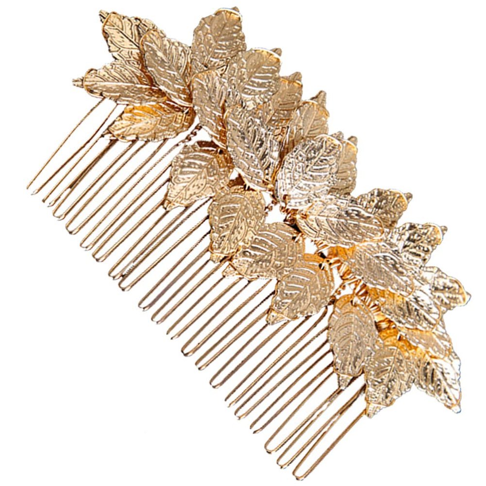 LALAFINA Leaf Hair Comb Clip Leaf Bridal Hair Combs Gold French Hair Slide Comb Wedding Leaf Decorative Clips Bride Wedding Hair Comb Hair Decoration for Party Wedding