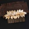 LALAFINA Leaf Hair Comb Clip Leaf Bridal Hair Combs Gold French Hair Slide Comb Wedding Leaf Decorative Clips Bride Wedding Hair Comb Hair Decoration for Party Wedding view 2