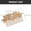LALAFINA Leaf Hair Comb Clip Leaf Bridal Hair Combs Gold French Hair Slide Comb Wedding Leaf Decorative Clips Bride Wedding Hair Comb Hair Decoration for Party Wedding view 3