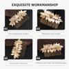 LALAFINA Leaf Hair Comb Clip Leaf Bridal Hair Combs Gold French Hair Slide Comb Wedding Leaf Decorative Clips Bride Wedding Hair Comb Hair Decoration for Party Wedding view 4