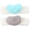 LALAFINA 2pcs Plush Headband Heart Decor for Face Washing and Makeup Soft Fleece Hairband for Women Adorable and Elastic Headbands and Grey view 1