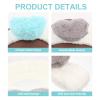 LALAFINA 2pcs Plush Headband Heart Decor for Face Washing and Makeup Soft Fleece Hairband for Women Adorable and Elastic Headbands and Grey view 2