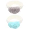 LALAFINA 2pcs Plush Headband Heart Decor for Face Washing and Makeup Soft Fleece Hairband for Women Adorable and Elastic Headbands and Grey view 3