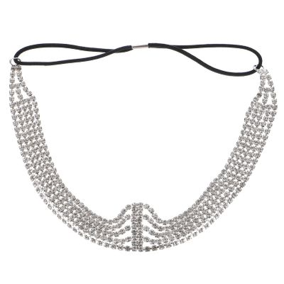 LALAFINA Multi-layer Rhinestone Hair Chain for Brides Elegant Wedding Headband Accessory for Photography Parties Festivals and Ceremonies Design