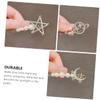 Yardenfun 4pcs Dreamy Planet Clips Cute Hair Accessories for Girls Elegant Design for Parties and Festivals Includes Star and Oval Shapes for Hairstyles view 4