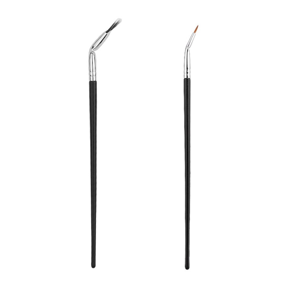 ANGUOEY Angled Fan-Shaped Eyelash Brush, Bent Eyeliner Brush, Mascara Fan Brush for Lashes,Eyelash Separator Bent Applicators,Professional Makeup Tool for Women