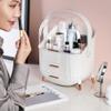 Busy Mom Multi-Function Make Up Case Dustproof Cosmetic Storage Box,Cosmetics Skin Care Products Jewelry Organizer Case Finishing Box Bedroom Bathroom Desktop (White) view 3