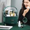 Busy Mom Multi-Function Make Up Case Dustproof Cosmetic Storage Box,Cosmetics Skin Care Products Jewelry Organizer Case Finishing Box Bedroom Bathroom Desktop (Green) view 4