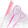 1000Pcs Hair Rubber Bands, Soft Small Hair Elastics for Girls and Women, 2pcs Topsy Tail Tools, 1 Rat Tail Comb, Pink Schembo view 1