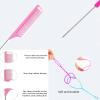 1000Pcs Hair Rubber Bands, Soft Small Hair Elastics for Girls and Women, 2pcs Topsy Tail Tools, 1 Rat Tail Comb, Pink Schembo view 4