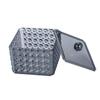 COLLBATH Transparent Acrylic Cotton Swab Storage Box with Protective Lid Diamond Pattern Square Cotton Pad Holder for Bathroom Makeup Organization Small Space-saving Container view 1