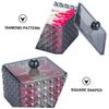 COLLBATH Transparent Acrylic Cotton Swab Storage Box with Protective Lid Diamond Pattern Square Cotton Pad Holder for Bathroom Makeup Organization Small Space-saving Container view 2