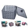 COLLBATH Transparent Acrylic Cotton Swab Storage Box with Protective Lid Diamond Pattern Square Cotton Pad Holder for Bathroom Makeup Organization Small Space-saving Container view 3