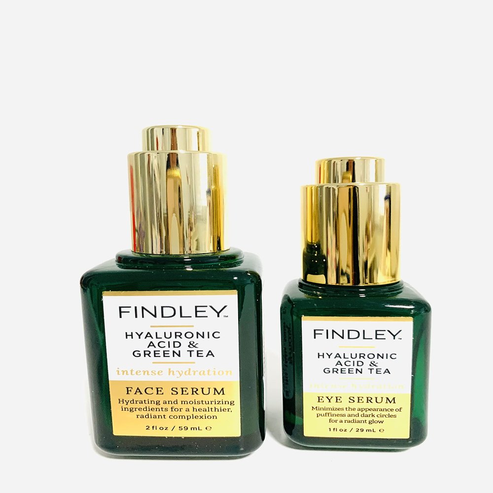 Bundle of Findley Hyaluronic Acid and Green Tea Intense Hydration Face and Eye Serum, 2 items. NO BOX.
