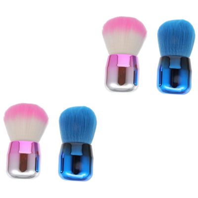 minkissy 4pcs Mushroom Shape Cosmetic Powder Brush for Loose Powder Blush Application Professional Makeup Tool Dense Bristles for Even Coverage for Home Travel Use