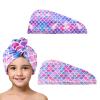 MADHOLLY Microfiber Hair Towel for Kids Gift - Soft Super Absorbent Rapid Drying Hair Towel Wrap Turban for Girls Women with Button, Anti-Frizz for Thicker Curly Long Hair, 2Pack view 1