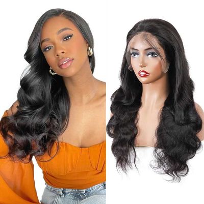 13 * 6 Body Wave Lace Front Wigs 22 Inch Brazilian Body Wave Virgin Human Hair Wigs Lace Front Wigs Human Hair Pre Plucked Nature Color