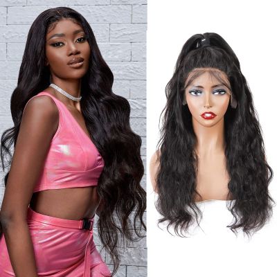 13 * 6 Body Wave Lace Front Wigs Glueless Wigs Human Hair Pre Plucked 24 Inch Brazilian Body Wave Human Hair Wigs for Black Women (Nature Color)