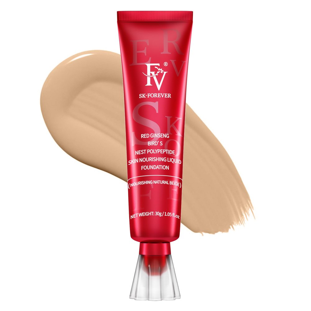 FV Dewy Liquid Foundation, Hydrating Smooth Formula & Lightweight, Longwear Medium-Full Coverage with Natural Finish, Waterproof Foundation for Dry/Combination Skin, 30g, Nourishing Beige