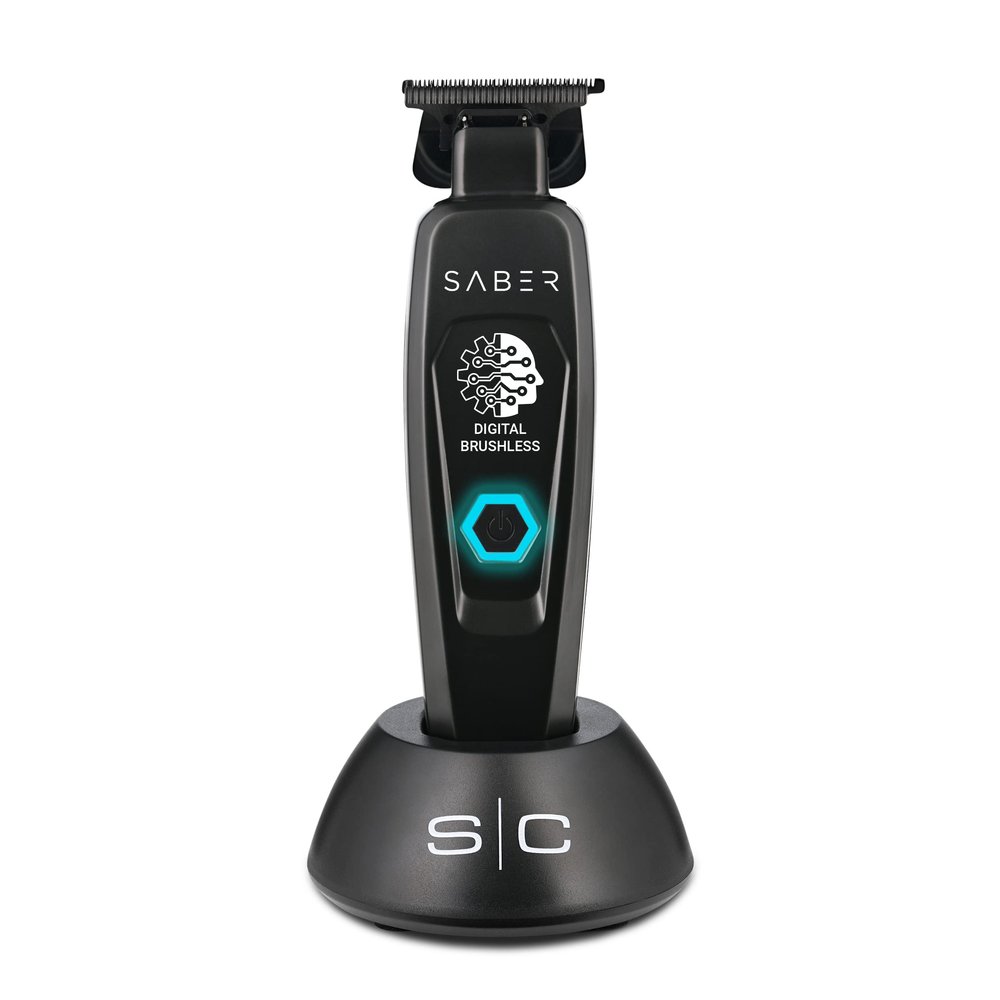 StyleCraft Saber Professional Full Metal Body Digital Brushless Motor Cordless Hair Trimmer (Black)