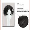 AiUree Fuffly Curly Human Hair Topper Middle Part Clip in Hairpiece Women Toupee Replacement Hair Piece 13x14cm Silktop Topper Clip on Wave Hair Extensions Covering Grey Hair(14" Middle Part,Black) view 4