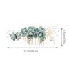 Micro Traders Wedding Bridal Hair Comb Flower Side Hair Clips Rhinestone Pearl Floral Headpiece Hair Tools Hair Accessories for Wedding Bridal Bridesmaid Green view 4