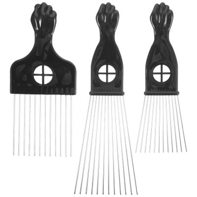 LALAFINA Hair 3pcs Stainless Steel Beard Comb Wide Tooth Comb For Curly Hair Styling Professional Styling Tool For Women Men Home Salon Everyday