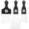 LALAFINA Hair 3pcs Stainless Steel Beard Comb Wide Tooth Comb For Curly Hair Styling Professional Styling Tool For Women Men Home Salon Everyday view 1