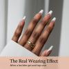 BTArtboxnails French Gel Nail Tips - French Tip Press on Nails Brown Medium Coffin XCOATTIPS for Nail Extensions view 3