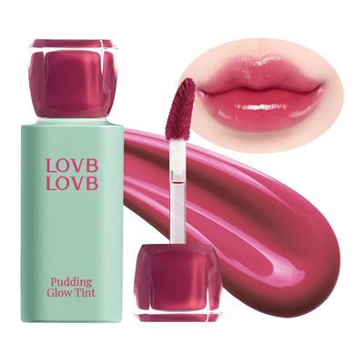LOVB LOVB Pudding Glow Korean Lip Tint | Natural Lip Stain | Gloss to Stain | Long-Lasting & Non-Sticky | Lightweight Lip Tint | Perfect Holiday Gift for Teen Girls & Women | 0.14 oz. (02 ENDING ROSE)