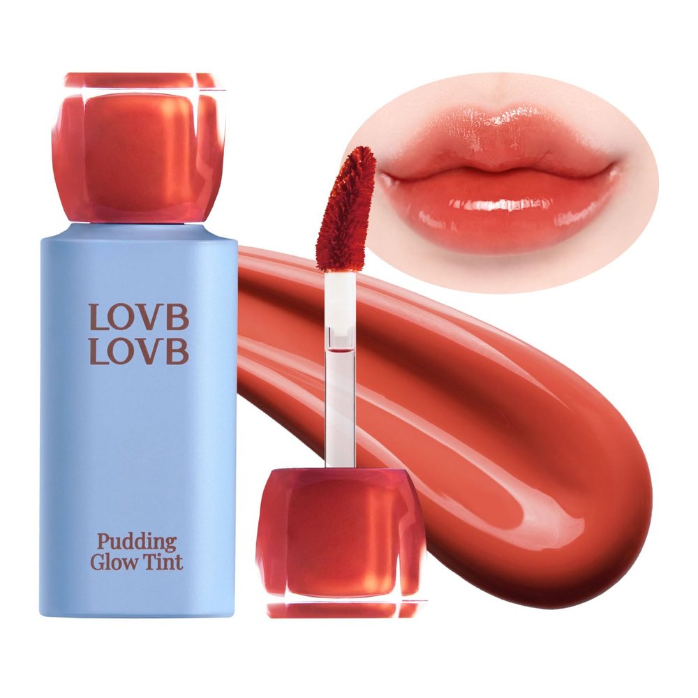 LOVB LOVB Pudding Glow Korean Lip Tint | Natural Lip Stain | Gloss to Stain | Long-Lasting & Non-Sticky | Lightweight Lip Tint 0.14 oz. (04 SUNSET BEIGE)