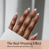 BTArtboxnails French Gel Nail Tips - French Tip Press on Nails Brown Medium Almond XCOATTIPS for Nail Extensions view 3