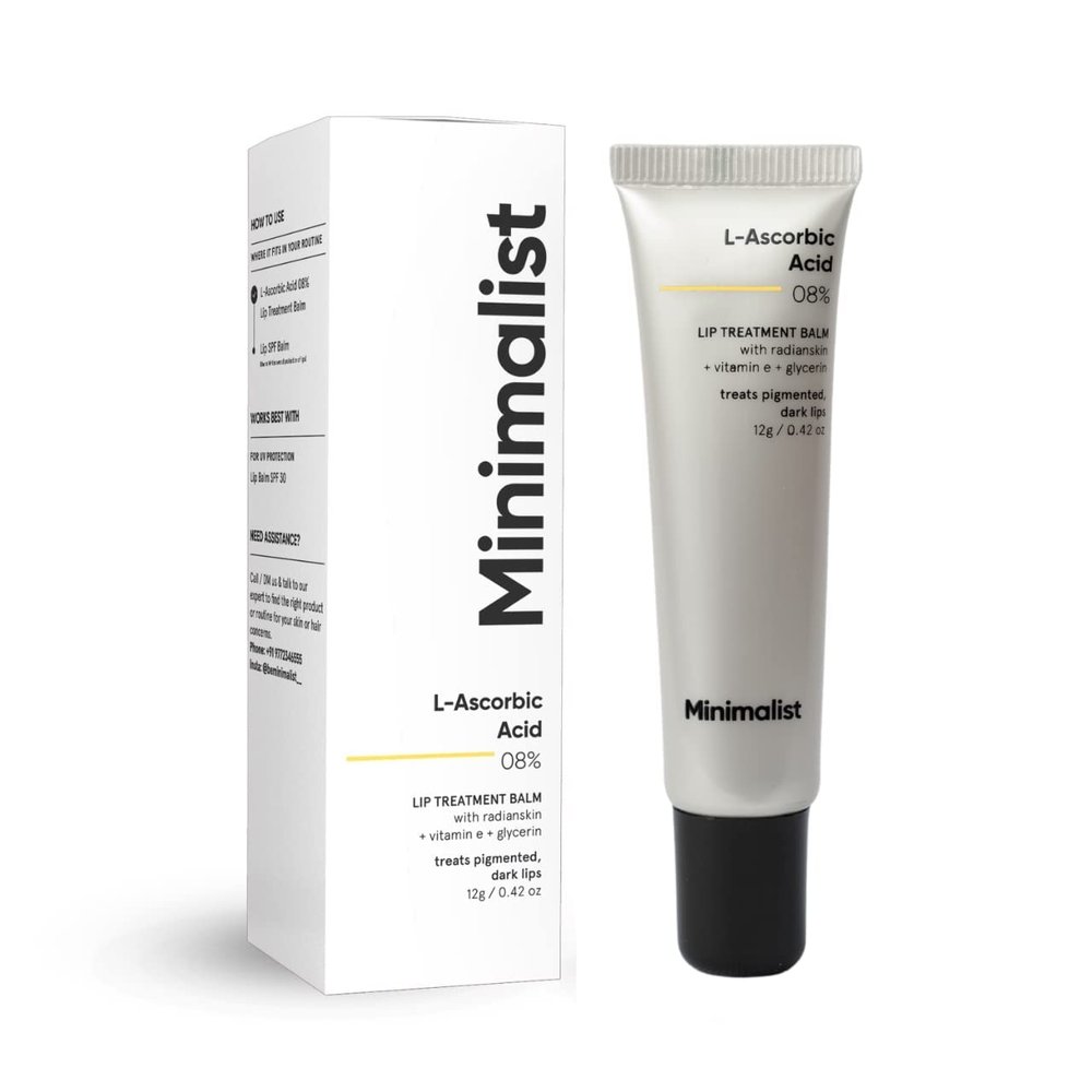 Careers 8% L-Ascorbic Acid Lip Treatment Balm with Vitamin E, Radianskin & Glycerine for Pigmented & Dark Lips | 12 gm