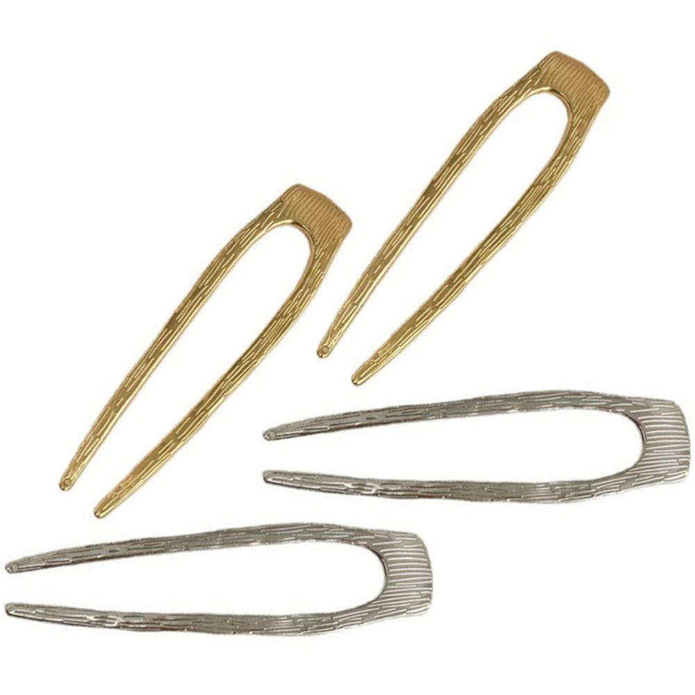 4pcs Hair Plug Hair Sticks French Pins Hair Bun Hair Holder Hair Pins for Women Hair Accessories Metal Hair Fork Bun Hair Pin Updo Hair Stick Chignon Pin Metal Hair Stick