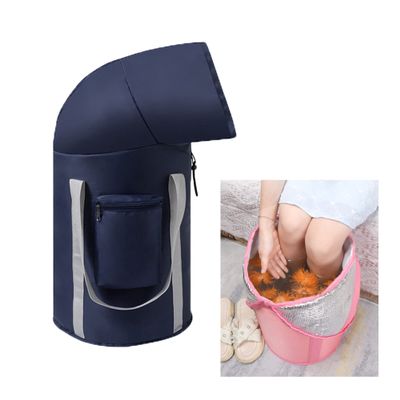 Portable Foot Spa Foot Basin Large size 32x66cm Foot Soaking Tub Foldable Foot Spa Foot Soak Tub Multifunctional Laundry Bucket Storage Bags With Insulation Cover Fully Wrapped Knee Fumigation ( Color