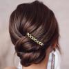 PRETTYLIFE Bridal Crystal Side Combs for Hair 2 Pieces Wedding Flower Alloy Rhinestone French Hair Pins Accessories for Women Girls (Dark Green) view 3