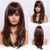 Vsadsau Long Wave Synthetic Wigs For Women Ombre Black Brown Golden Blonde Wigs With Bangs Cosplay Heat Resistant Fake Hair Wig-LC327-1 view 2
