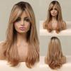 Vsadsau Long Wave Synthetic Wigs For Women Ombre Black Brown Golden Blonde Wigs With Bangs Cosplay Heat Resistant Fake Hair Wig-LC327-1 view 3