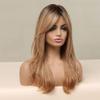 Vsadsau Long Wave Synthetic Wigs For Women Ombre Black Brown Golden Blonde Wigs With Bangs Cosplay Heat Resistant Fake Hair Wig-LC327-1 view 4